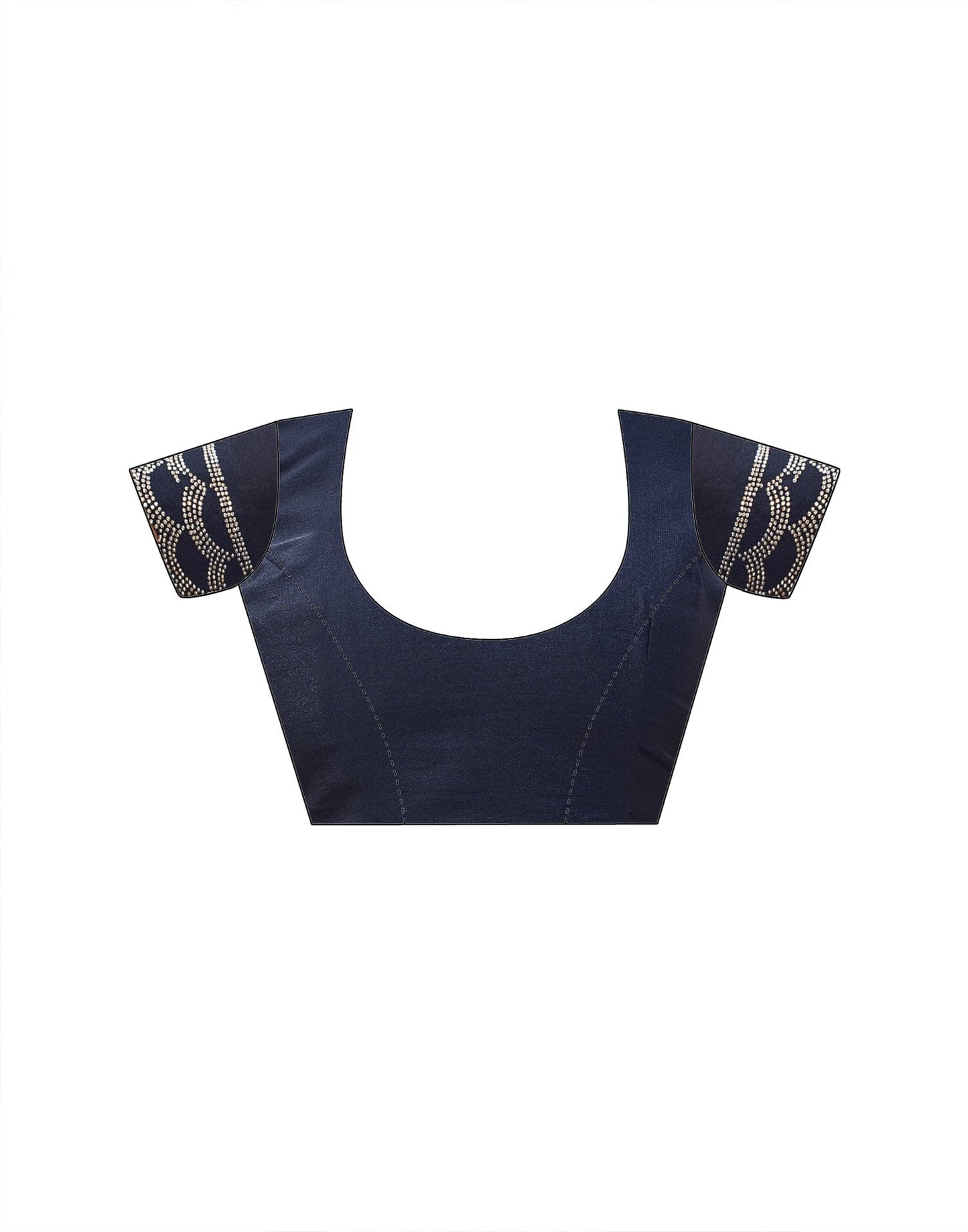 Navy Blue Shimmer Stone Work Swarovski Saree
