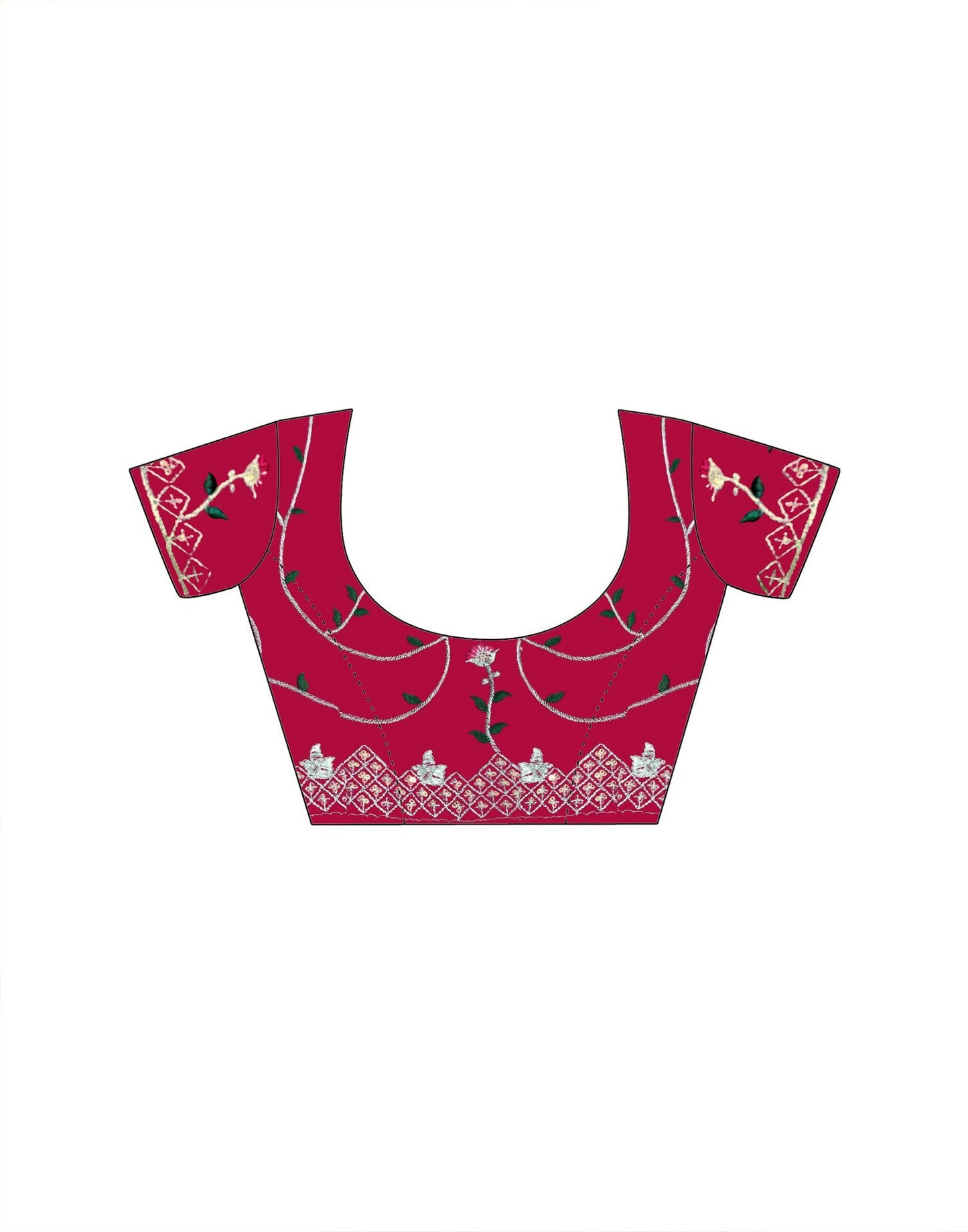 Wine Silk Sequence Embroidery Saree
