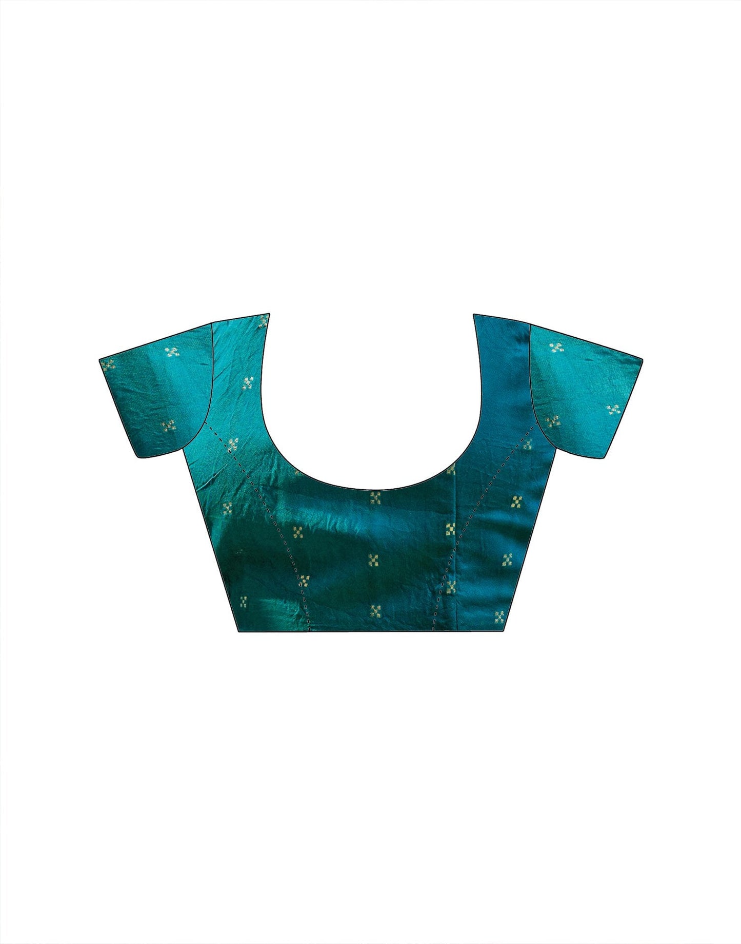 Turquoise Blue Chiffon Bandhani Printed Embroidery Saree