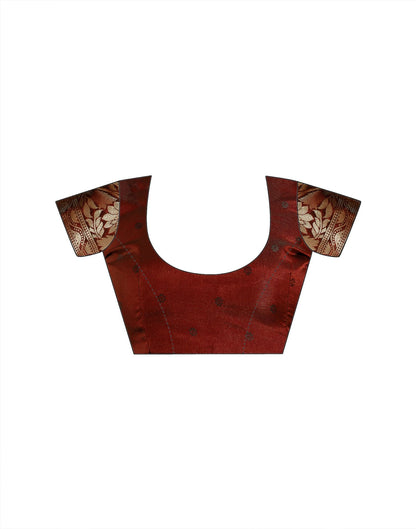 Maroon Silk Woven Kanjivaram Saree